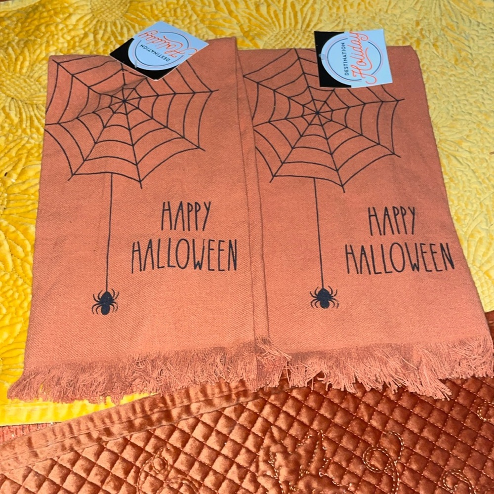 Pair of Halloween kitchen towel